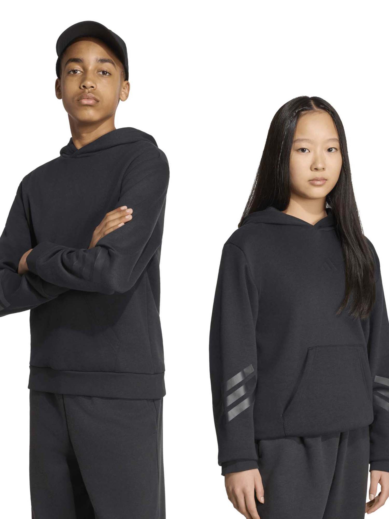 Felpa nera Adidas Future Icons unisex bambino